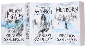 Covers of Mistborn trilogy by Brandon Sanderson