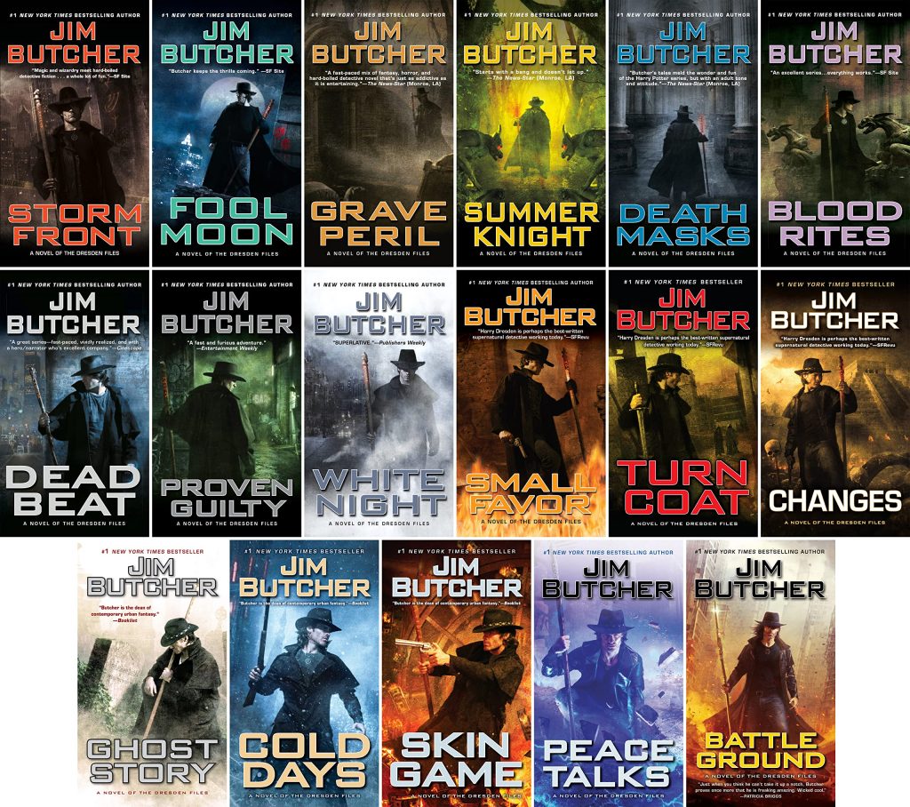 Covers of The Dresden Files books
