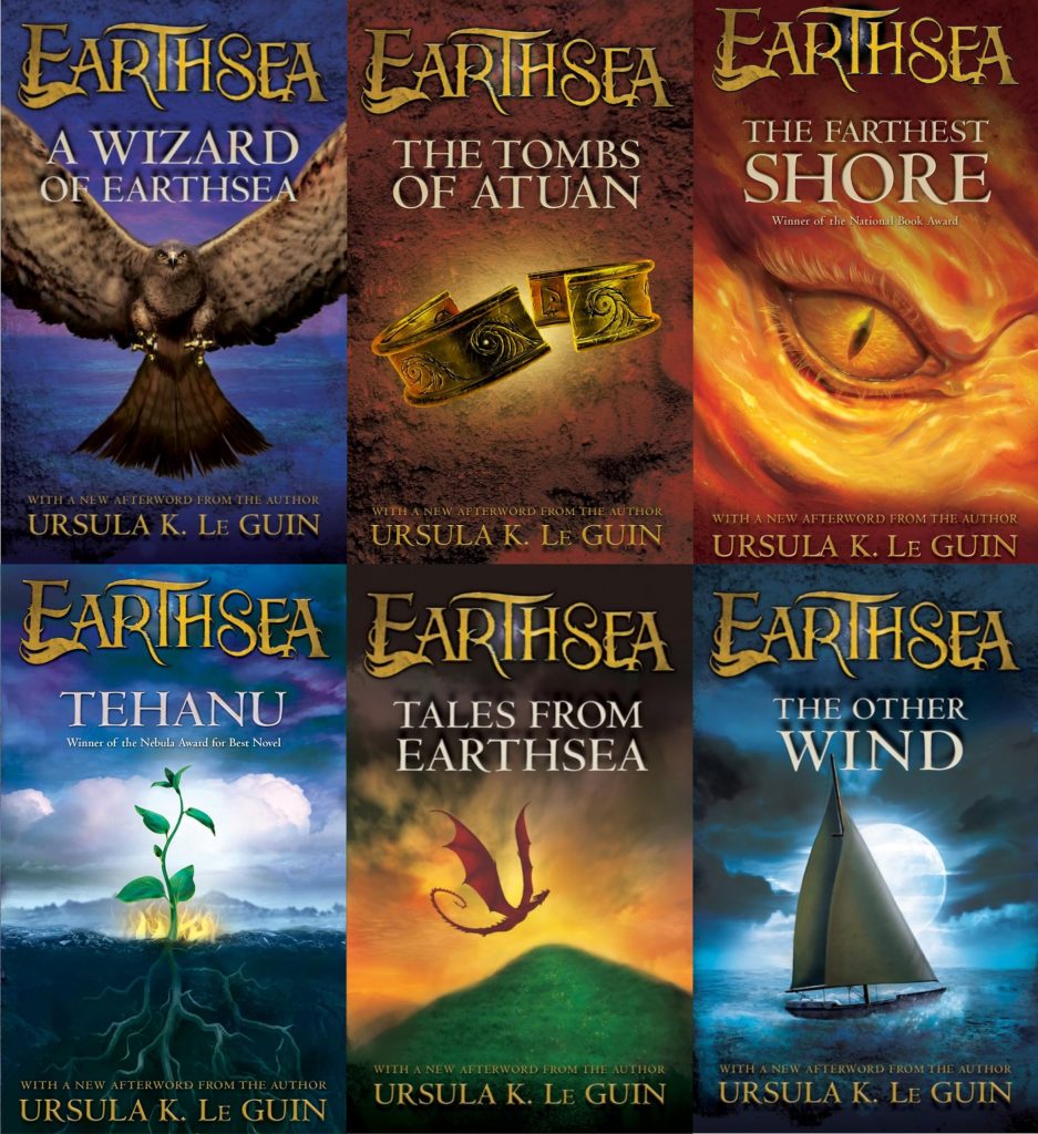 Covers of the Earthsea Cycle books